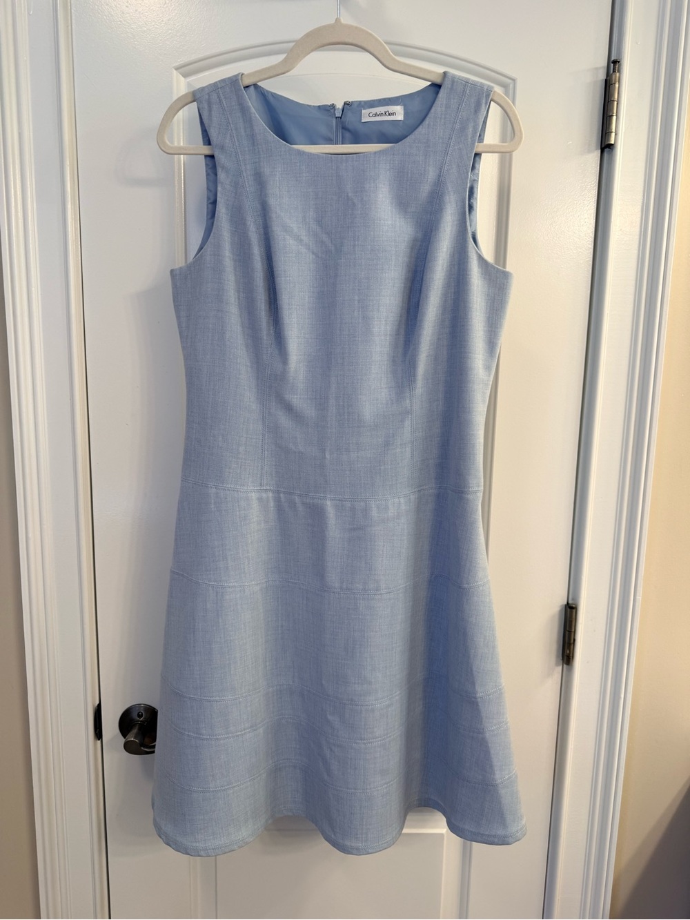 Calvin Klein Powder Blue Sleeveless Midi A-Line Dress